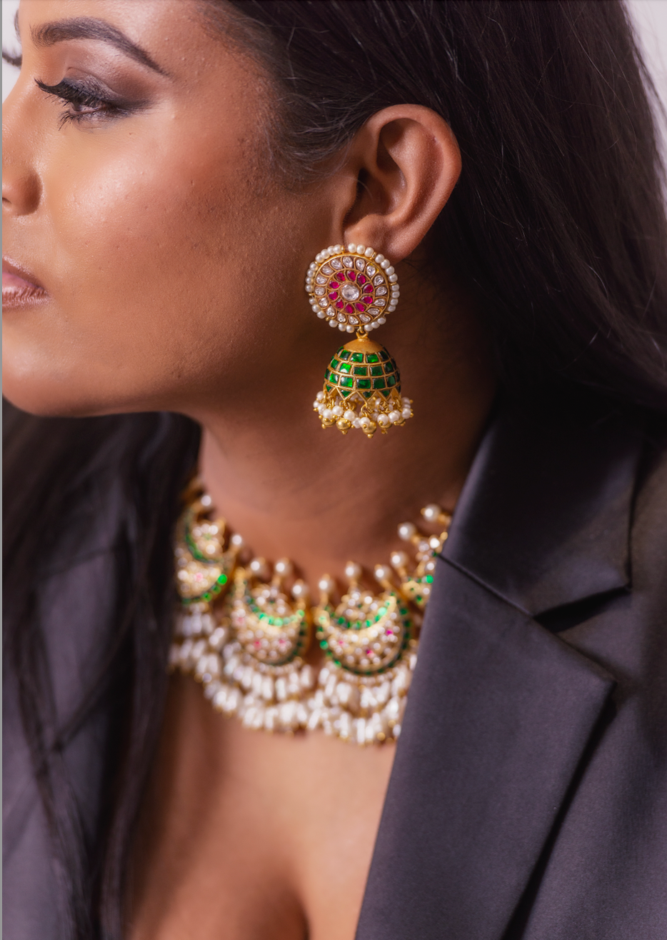 GREEN KUNDAN SET